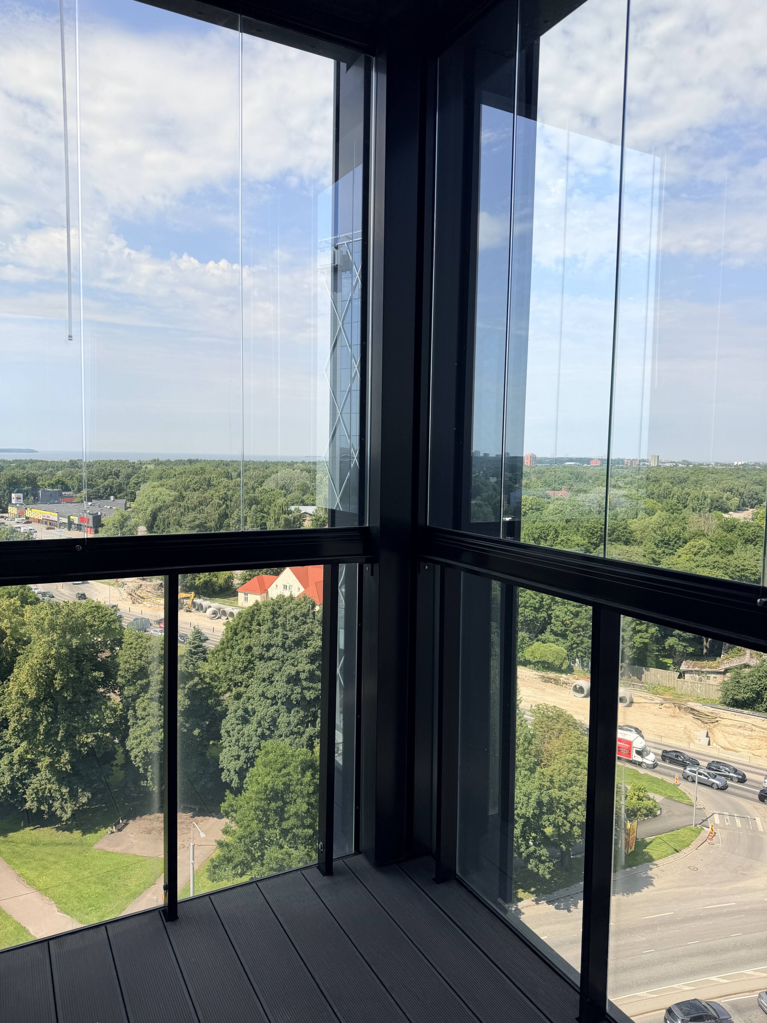 Panoramic view across Tallinn toward the water.
